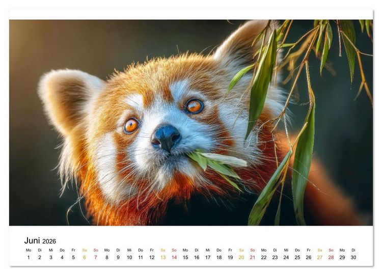 Produktbild: Roter Panda - die Stimme der Wildnis (Wandkalender 2026 DIN A2 quer), CALVENDO Monatskalender