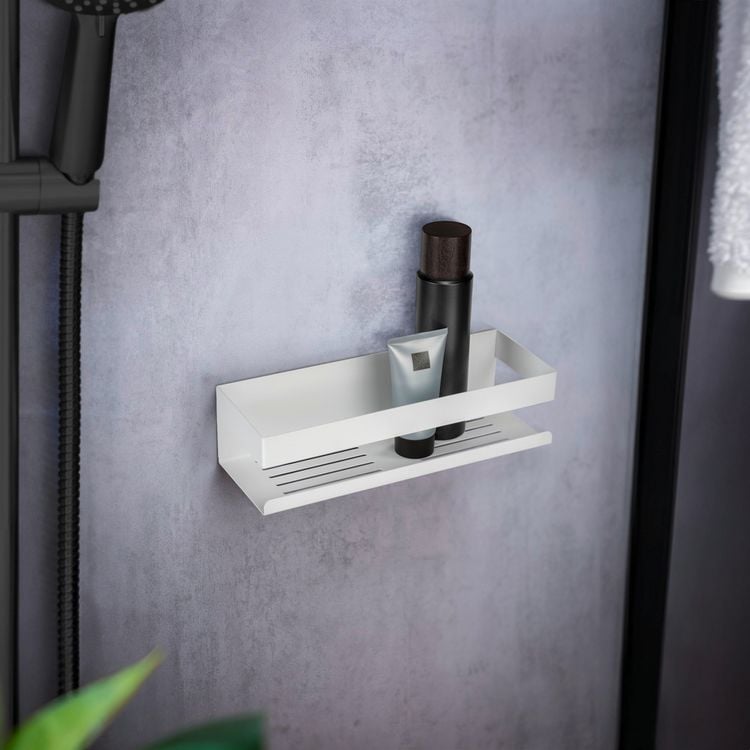 Produktbild: Turbo-Loc&reg; Wandablage Mod. Genova White matt, Befestigen ohne Bohren mit Spezial-Klebepad