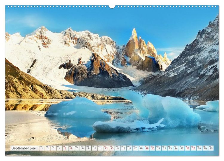 Produktbild: Patagonia, Argentina and Chile National Parks (High Quality Premium Wall Calendar 2026 DIN A2 landscape),CALVENDO 12 Month Wall Calendar