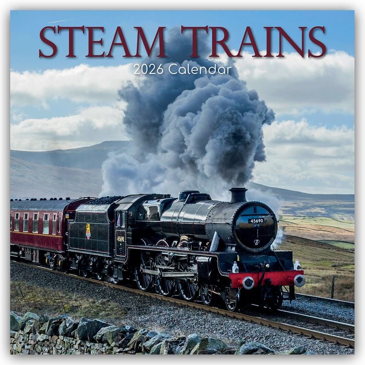 Produktbild: Steam Trains – Dampfeisenbahnen 2026 – 16-Monatskalender