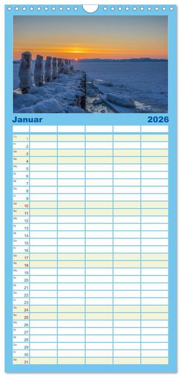 Produktbild: Familienplaner 2026 - Sonne und Meer - Meer geht immer mit 5 Spalten (Wandkalender, 21 x 45 cm) CALVENDO