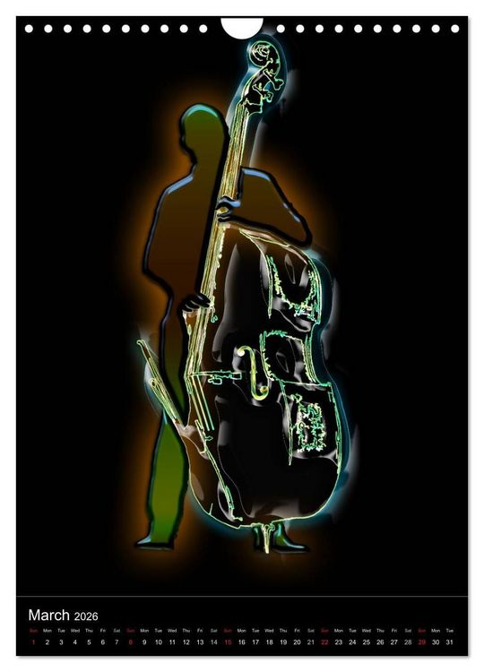 Produktbild: Jazz Over Time (Wall Calendar 2026 DIN A4 portrait), CALVENDO 12 Month Wall Calendar