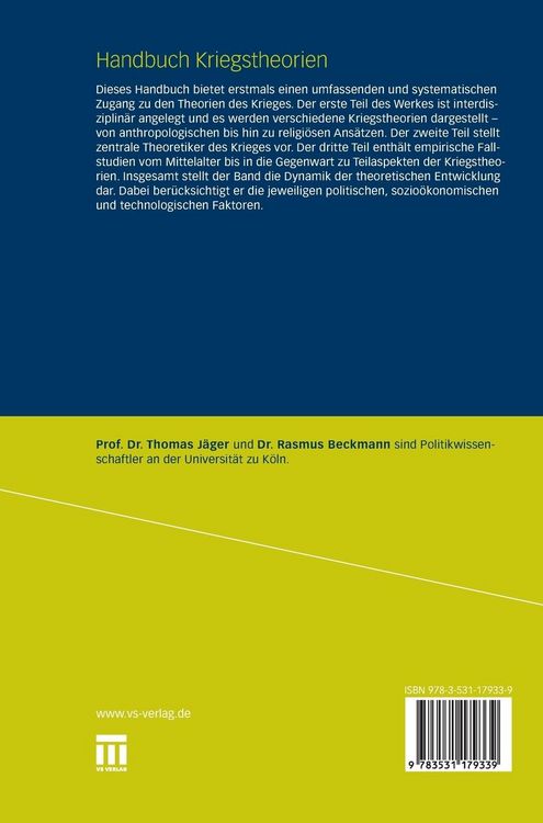 Produktbild: Handbuch Kriegstheorien