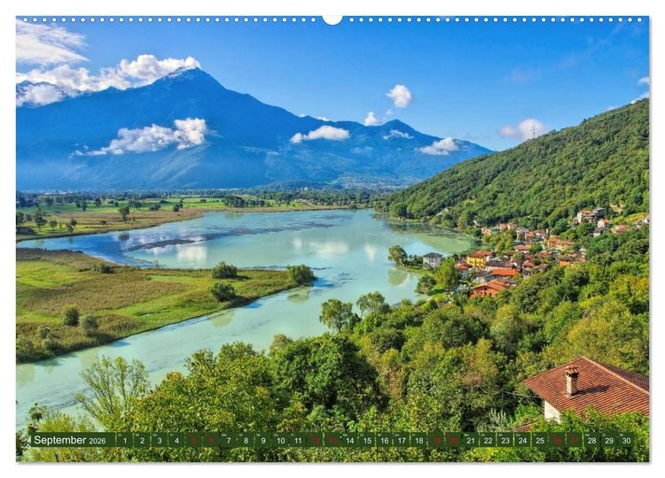 Produktbild: Comer See - Mediterraner Charme in alpiner Landschaft (hochwertiger Premium Wandkalender 2026 DIN A2 quer), Kunstdruck in Hochglanz