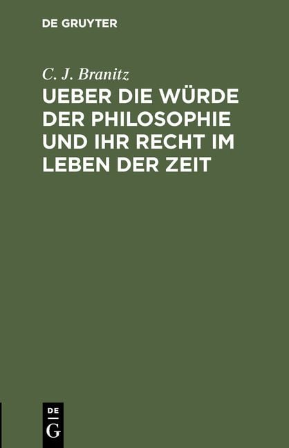 Produktbild: Ueber die W&uuml;rde der Philosophie und ihr Recht im Leben der Zeit