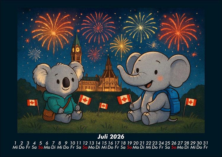 Produktbild: Kiki & Raffi - Reise durch Kanada 2026 Fotokalender DIN A5