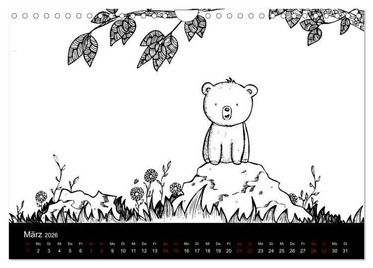 Produktbild: Bezaubernde Mini-Monster - Ein Ausmal-Kalender (Wandkalender 2026 DIN A4 quer), CALVENDO Monatskalender