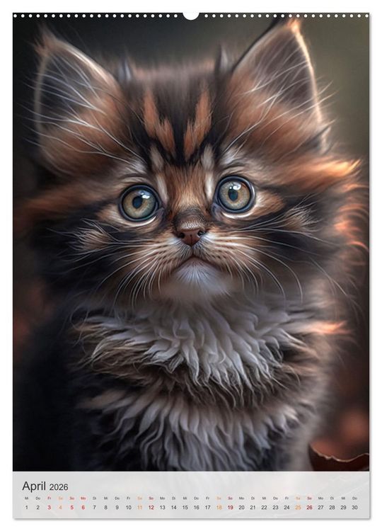 Produktbild: S&uuml;&szlig;e Katzenkinder (hochwertiger Premium Wandkalender 2026 DIN A2 hoch), Kunstdruck in Hochglanz