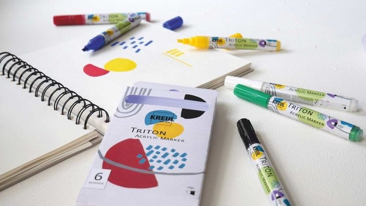 Produktbild: KREUL Triton Acrylic Marker edge 6er Set