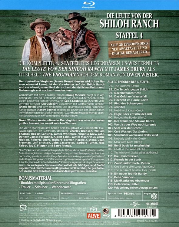 Produktbild: Die Leute von der Shiloh Ranch - Staffel 4 (HD-Remastered) (Fernsehjuwelen) [6 BRs]