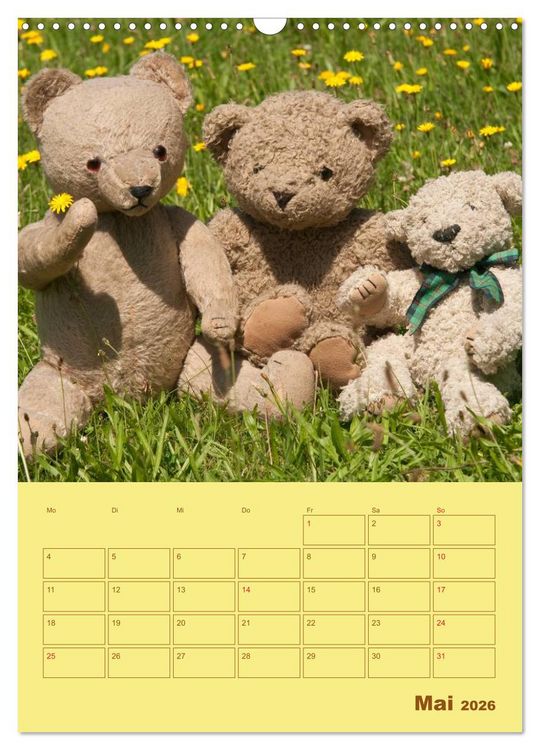 Produktbild: B&auml;renstarker Planer f&uuml;r das Jahr &ndash; Teddys (Wandkalender 2026 DIN A3 hoch), CALVENDO Monatskalender