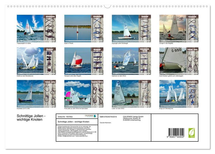Produktbild: Schnittige Jollen - wichtige Knoten (hochwertiger Premium Wandkalender 2026 DIN A2 quer), Kunstdruck in Hochglanz