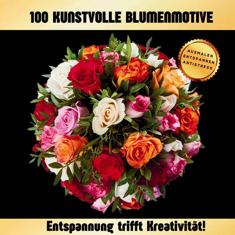 Produktbild: 100 Blumen & Mandalas - Malbuch f&uuml;r Erwachsene