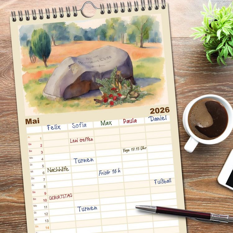 Produktbild: Familienplaner 2026 - Zauberhaftes L&uuml;neburg mit 5 Spalten (Wandkalender, 21 x 45 cm) CALVENDO