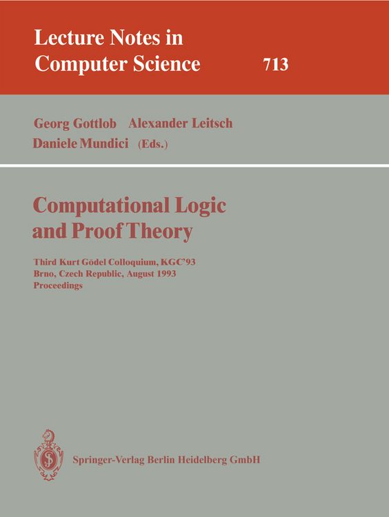 Produktbild: Computational Logic and Proof Theory