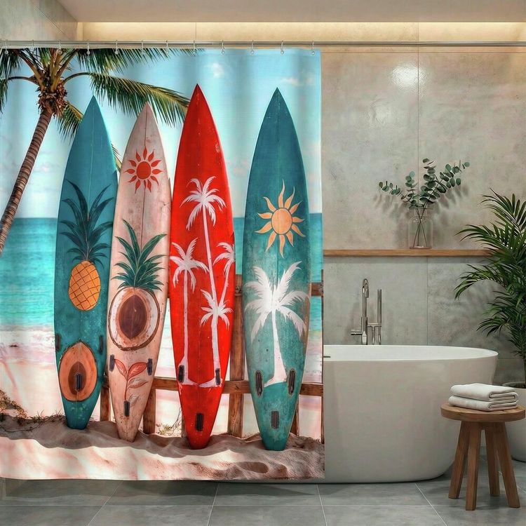 Produktbild: Duschvorhang Mod. Louros, 180 x 200 cm, 100 % Polyester aus recyceltem PET