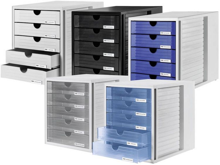 Produktbild: HAN Systembox 1450-13 Schubladenbox Schwarz DIN A4, DIN C4 Anzahl der Schubf&auml;cher: 5