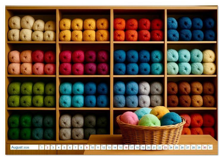 Produktbild: Stricken und Wolle (Wandkalender 2026 DIN A2 quer), CALVENDO Monatskalender