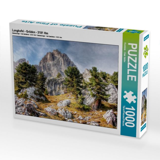 Produktbild: CALVENDO Puzzle Langkofel - Gr&ouml;den - 3181 Hm | 1000 Teile Lege-Gr&ouml;&szlig;e 64x48cm Foto-Puzzle f&uuml;r gl&uuml;ckliche Stunden