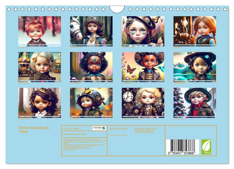 Produktbild: Kleine Steampunk Stars (Wandkalender 2026 DIN A4 quer), CALVENDO Monatskalender