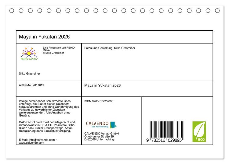 Produktbild: Maya in Yukatan 2026 (Tischkalender 2026 DIN A5 quer), CALVENDO Monatskalender
