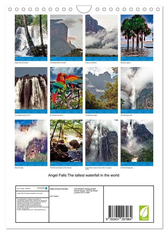Produktbild: Angel Falls The tallest waterfall in the world (Wall Calendar 2026 DIN A4 portrait), CALVENDO 12 Month Wall Calendar