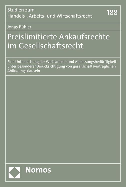 Produktbild: Preislimitierte Ankaufsrechte im Gesellschaftsrecht