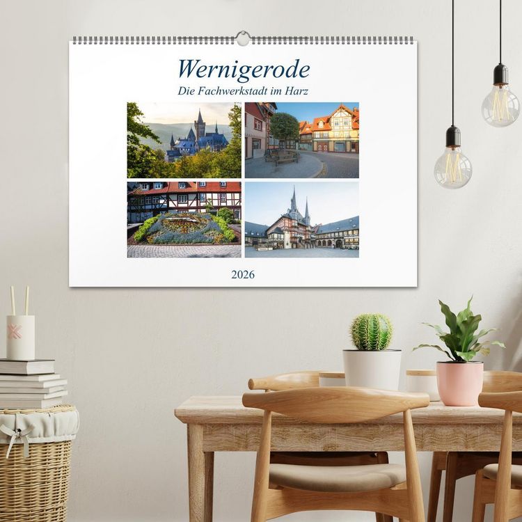 Produktbild: Wernigerode - Die Fachwerkstadt im Harz (Wandkalender 2026 DIN A2 quer), CALVENDO Monatskalender