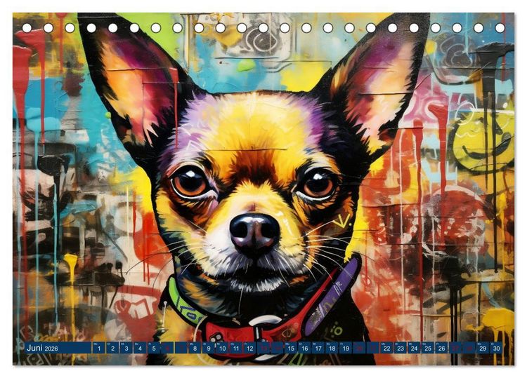 Produktbild: Graffiti Hunde (Tischkalender 2026 DIN A5 quer), CALVENDO Monatskalender