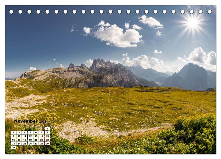 Produktbild: Berggipfel der Dolomiten (Tischkalender 2026 DIN A5 quer), CALVENDO Monatskalender