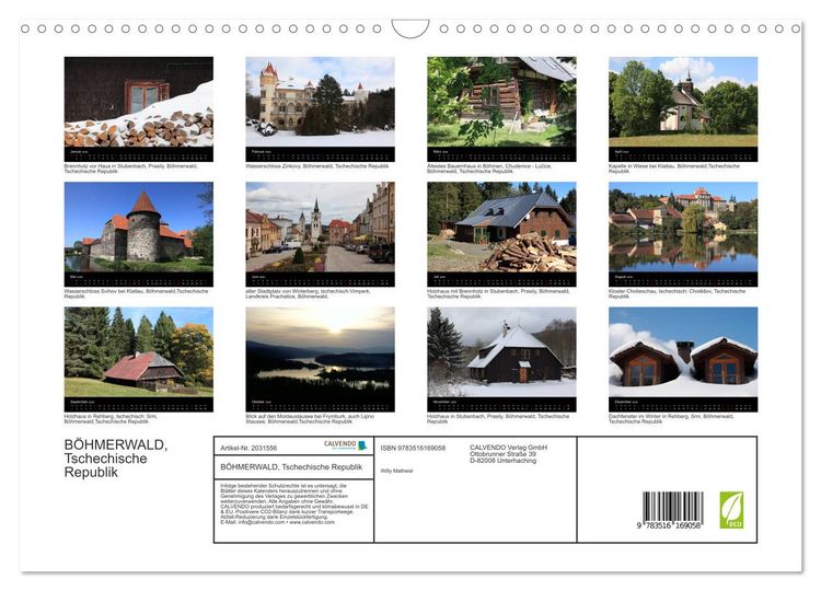 Produktbild: B&Ouml;HMERWALD, Tschechische Republik (Wandkalender 2026 DIN A3 quer), CALVENDO Monatskalender