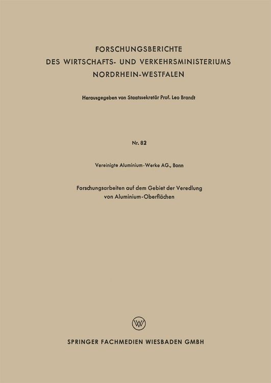 Produktbild: Forschungsarbeiten auf dem Gebiet der Veredlung von Aluminium-Oberfl&auml;chen
