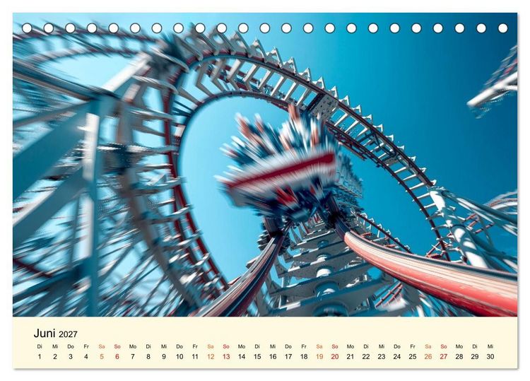 Produktbild: Achterbahn - High Tech, High Speed, High Thrill (Tischkalender 2027 DIN A5 quer), CALVENDO Monatskalender