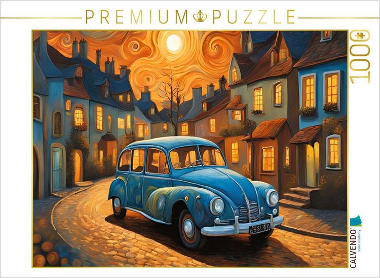 Produktbild: CALVENDO Puzzle Oldtimer im Stil von van Gogh | 1000 Teile Lege-Gr&ouml;&szlig;e 64x48cm Foto-Puzzle f&uuml;r gl&uuml;ckliche Stunden