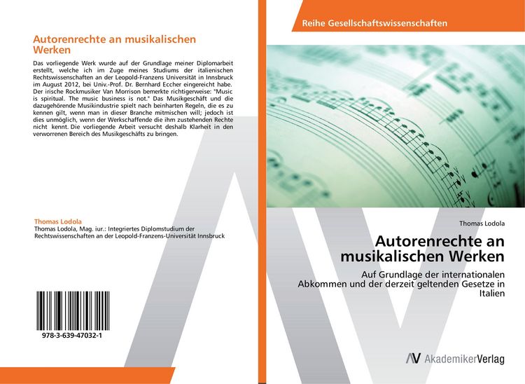 Produktbild: Autorenrechte an musikalischen Werken