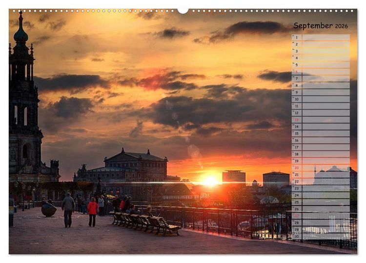 Produktbild: Dresden 2026 / Geburtstagskalender (Wandkalender 2026 DIN A2 quer), CALVENDO Monatskalender