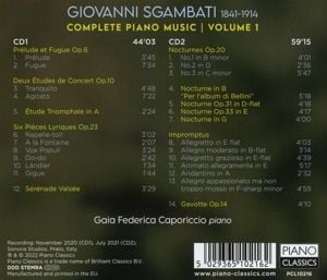 Produktbild: Sgambati:Complete Piano Music,Vol.1