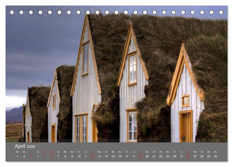Produktbild: Island 2026 (Tischkalender 2026 DIN A5 quer), CALVENDO Monatskalender