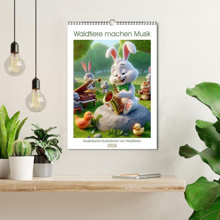 Produktbild: Waldtiere machen Musik (Wandkalender 2026 DIN A3 hoch), CALVENDO Monatskalender