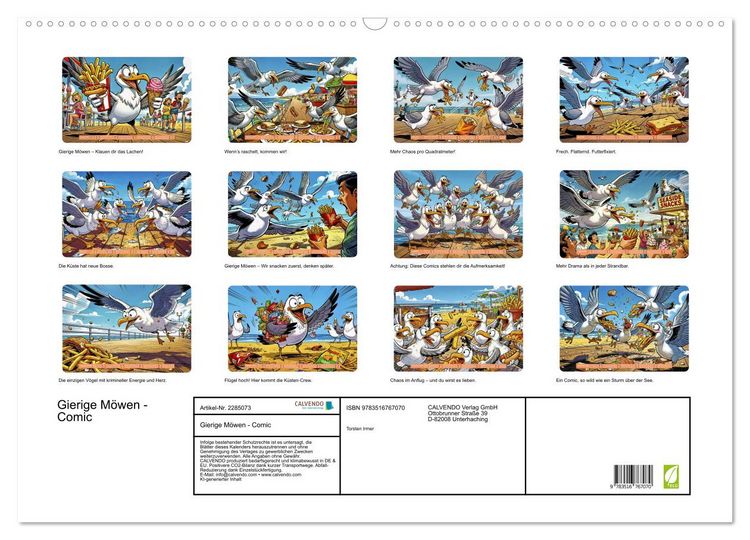 Produktbild: Gierige M&ouml;wen - Comic (Wandkalender 2027 DIN A2 quer), CALVENDO Monatskalender
