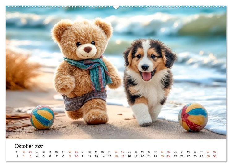 Produktbild: Teddyb&auml;r - klein aber oho (hochwertiger Premium Wandkalender 2027 DIN A2 quer), Kunstdruck in Hochglanz