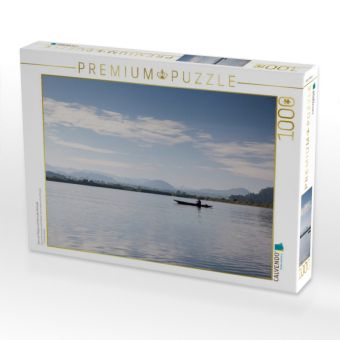 Produktbild: CALVENDO Puzzle Kanu am Morgen auf dem Lake Mutanda | 1000 Teile Lege-Gr&ouml;&szlig;e 64x48cm Foto-Puzzle f&uuml;r gl&uuml;ckliche Stunden
