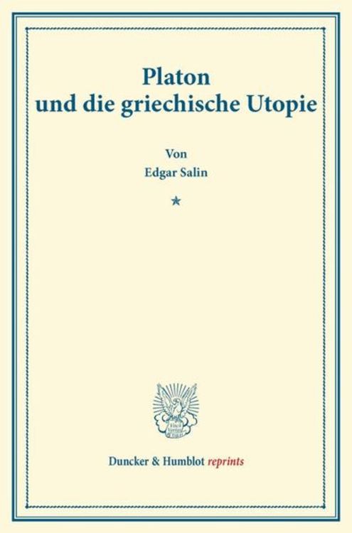 Produktbild: Platon und die griechische Utopie.