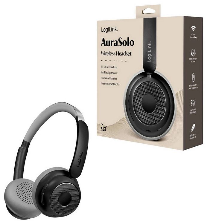 Produktbild: LogiLink BT0072 Over Ear Kopfh&ouml;rer Bluetooth&reg; Schwarz