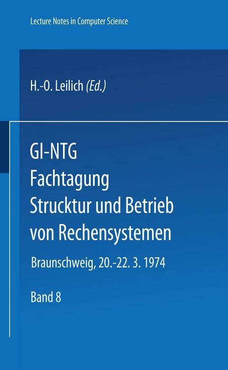 Produktbild: GI-NTG Fachtagung Struktur und Betrieb von Rechensystemen