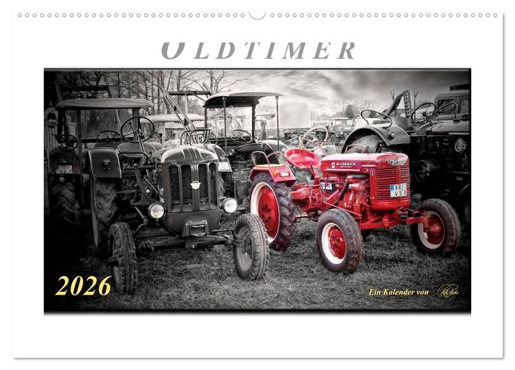 Produktbild: Oldtimer - nostalgische Traktoren und Lastwagen (Wandkalender 2026 DIN A2 quer), CALVENDO Monatskalender