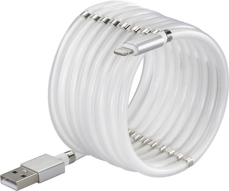 Produktbild: Renkforce USB-Kabel USB 2.0 USB-A Stecker, Apple Lightning Stecker 1.00m Wei&szlig; TO-6897012