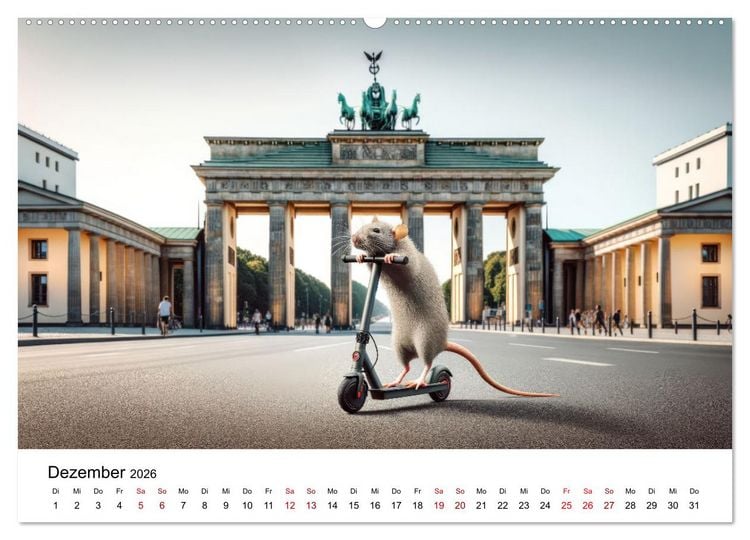 Produktbild: Ratten auf Reisen (Wandkalender 2026 DIN A2 quer), CALVENDO Monatskalender