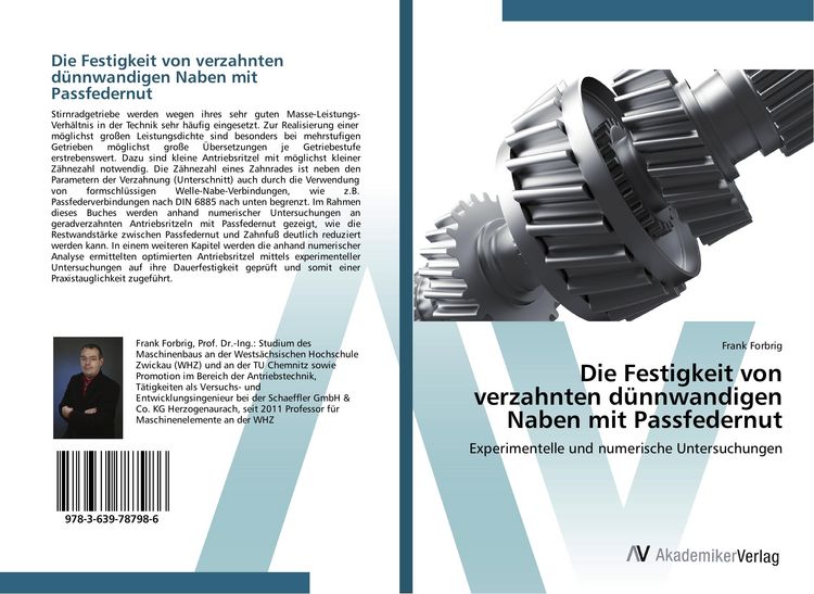 Produktbild: Die Festigkeit von verzahnten d&uuml;nnwandigen Naben mit Passfedernut