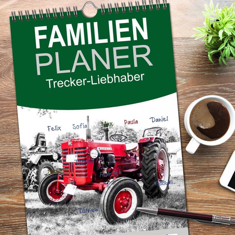 Produktbild: Familienplaner 2026 - Trecker-Liebhaber mit 5 Spalten (Wandkalender, 21 x 45 cm) CALVENDO